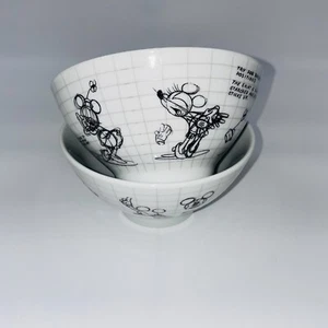 Disney Sketchbook (1) Mickey & (1) Minnie Mouse 5 in Cereal Soup Bowl - Picture 1 of 9
