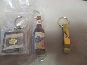 3 pc VINTAGE COORS ORIGINAL BANQUET BEER BOTTLE, KEY CHAIN, BOTTLE OPENER - Picture 1 of 4