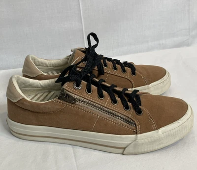 Taos Turbo Shoes Womens 8.5 WIDE Z-Soul Brown Zip Lace Up Comfort Casual Sneaker - Image 1 of 4