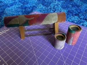 Caleidoscopio vintage firmato Craig Huber velluto/legno con supporto e attacchi - Foto 1 di 17