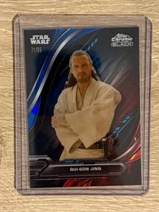 2024 Topps Star Wars Chrome Black Qui-Gon Jinn Red/Blue Lava /99 - Picture 1 of 2