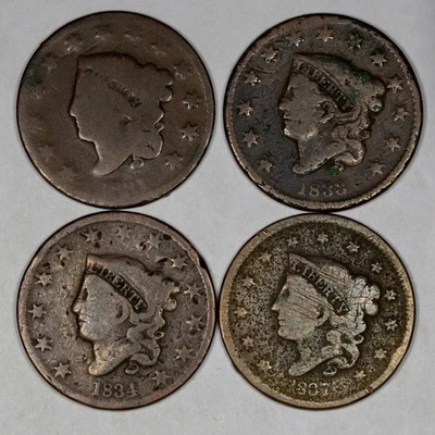Centavos grandes Coronet Liberty Head - 1831?, 1833, 1834, 1837 Foto 1 de 2