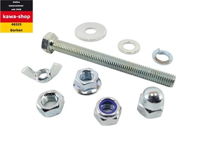 M5-M12  8.8 Sechskantschraube Mutter Scheibe verzinkt Maschinenschraube Gewinde - Bild 1 von 4