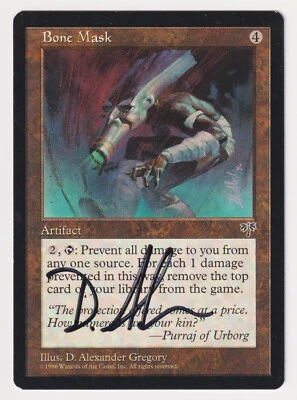 Signed Bone Mask MP Mirage Artist D. Alexander Gregory MTG Magic Reserved List! - Image 1 of 2