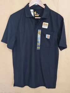 Carhartt Men's Contractors Work Pocket Polo Extra Small XS Black Free Post - Picture 1 of 6