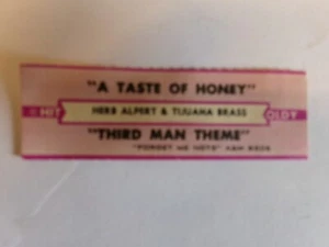 1 Herb Alpert Jukebox Titelstreifen - A Taste of Honey/Third Man Theme 7' 45 - Bild 1 von 1