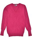 Sergio Tacchini Womens V-Neck Jumper Sweater It 48 Xl Pink Viscose Bc86