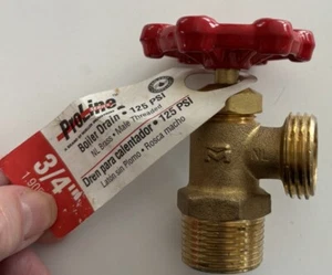 Mueller ProLine Brass 3/4" Boiler Drain Non-Lead Male Threaded 125psi 102-004NL - Picture 1 of 7