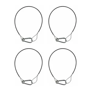 4x Showtec Safety Bond Wire Black PVC Coated 50CM 500MM 50kg