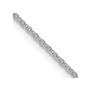 Real 10kt White Gold 1.1mm Flat Cable Chain; 20 inch; Lobster Clasp - Picture 1 of 7