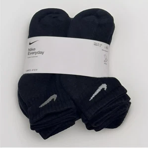 AUTHENTIC Nike Kid's Everyday Ankle Quarter Socks 6-PAIRS BLACK SMALL 3Y-5Y - Picture 1 of 7