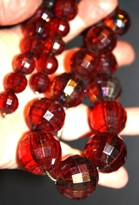 Vintage mid century chunky faceted iridescent lucite Necklace #155 needs hook - Picture 1 of 2