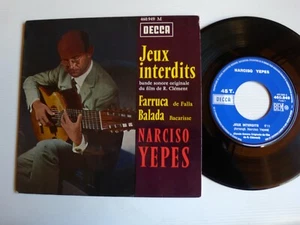 JEUX INTERDITS, B.O film / NARCISO YEPES De Falla Bacarisse 7" EP DECCA 460.949 - Picture 1 of 2