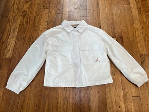 Jordan Coaches Jacket Water Resistant Snap Windbreaker Sail Girls sz L NWT $75 - Picture 1 of 5