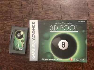 3D Pool (Nintendo Game Boy Advance, 2004) CART + MANUAL ONLY - Image 1 of 4
