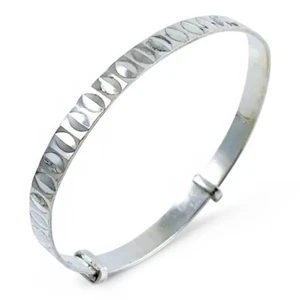 1970’s sterling silver child's adjustable “belt” bracelet, faceted decoration - Picture 1 of 10
