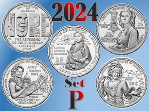 💰 2024 P  American Women Quarters -  Set 2024 of 5 coins - UNC - US Mint - Picture 1 of 7