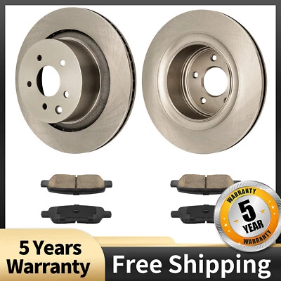 For Infiniti G37 2008-2013 G35 2007-2008 Rear Brake Rotors & Ceramic Brake Pads - Image 1 of 4