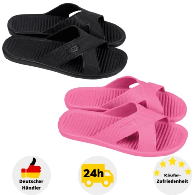 Hausschuhe Pantoletten Damen Badelatschen Badeschlappen Badeschuhe EVA Baden