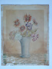 Vintage Aquarell 1945 Riederer Osterreich Stillleben Blumen Gerbera Antik Wwii