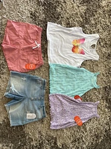 NEW LOT 5 CLOTHING GIRLS 14/16 TOPS SHORTS WONDER NATION - Picture 1 of 7