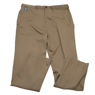 Haggar 44Wx38L Cotton Blend Khaki Flat Front Premium No Iron Pants Classic Fit - Image 1 of 4