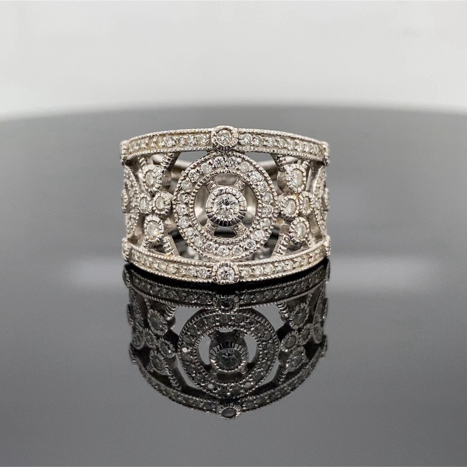 Кольцо Judith Ripka из белого золота 18 карат с натуральным бриллиантом 1,10 карата размер 6 - Изображение 1 из 4