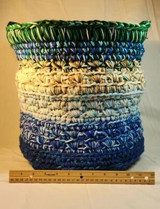 Boho Crochet Handcrafted Basket/Tote Multi-Use Storage Throws~Yarn~Gifts~Toys - Picture 1 of 12