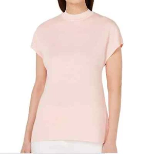 Neu mit Etikett Anne Klein Pullover Gr. S rosa Stehkragen Kurzarm Oberteil leicht - Bild 1 von 8