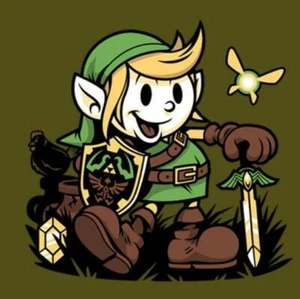 Camisa de calidad para hombre Disney Mickey Vintage Link Zelda Nintendo parodia Teefury NUEVA - Imagen 1 de 1