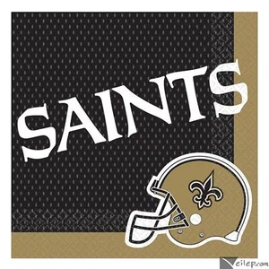 amscan New Orleans Saints 13" Football Square Paper Luncheon Napkins, 16 CT,... - Picture 1 of 1
