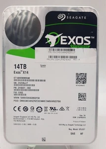 Seagate Exos X14 14TB 7.2K SAS 12Gbps 3.5in 512e 4KN ST14000NM0048 100% health - Afbeelding 1 van 1