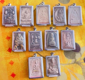 11 Coffret Bouddha Divinité Bonze Phra Somdej talisman terre cuite Thaïlande - Picture 1 of 24