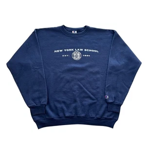 Felpa girocollo vintage anni 90 Champion New York scuola di legge taglia large preppy - Foto 1 di 6