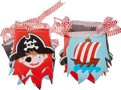 Piraten Geburtstagsgirlande 400 cm rot schwarz blau Kinderparty - Bild 1 von 4
