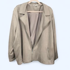 Gr. 4X Wildlederimitatjacke mit Reißverschlusstaschen - Bild 1 von 3