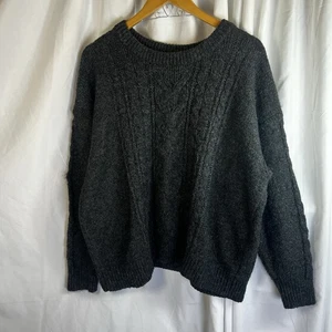 Old Navy Sweater Woman’s Cable Knit Gray Long Sleeve  2X Recycled - Picture 1 of 9