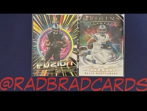 NFL Football Detroit Lions 25 Panini David Montgomery 2 Card Lot MINT - Picture 1 of 1