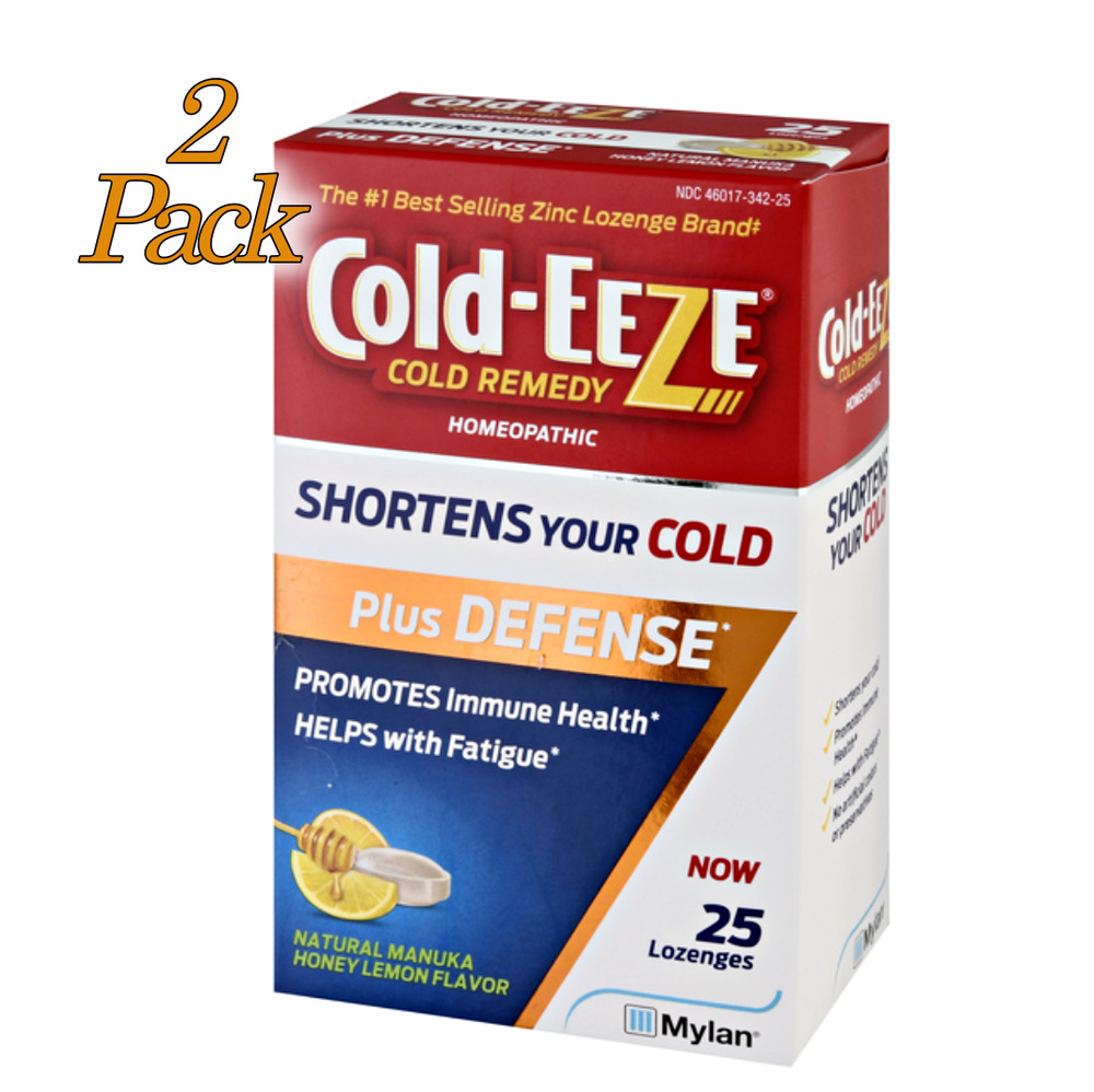 2 Cold-Eeze Cold Remedy Homeopathic Manuka Honey Lemon Flavor -50 Lozenges Total