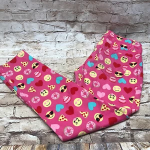 Place Girls Pants Size 10 Emoji Faces Pink Skinny Fun Whimsical Hearts Donuts - Picture 1 of 7