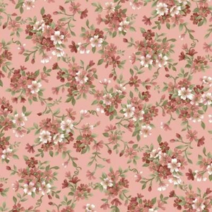 Tela de costura acolchado artesanal con estampado de flores florales rosa suave - Imagen 1 de 1