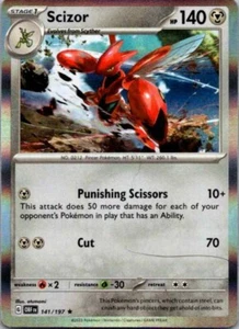 Scizor 141/197 Rare Holo Pokemon Obsidian Flames NM - Picture 1 of 2