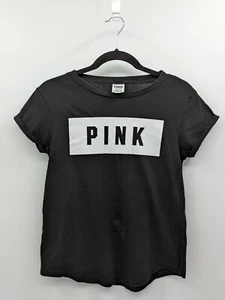 Camiseta para mujer Victoria's Secret rosa con logotipo negro - Imagen 1 de 5
