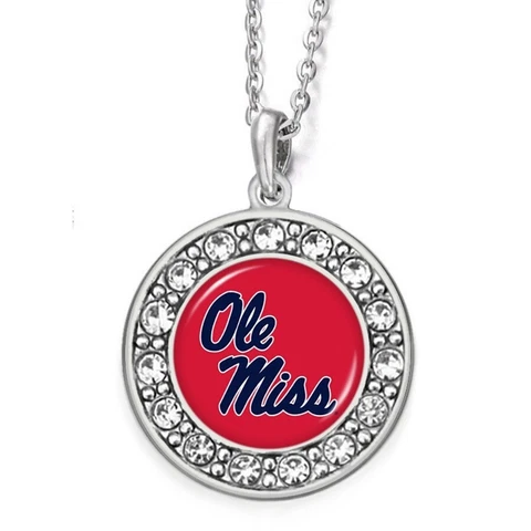 Ole Miss Rebels Womens Silver Link Chain Necklace And Pendant Cover