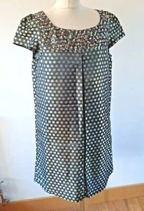 ANTIK BATIK Tunic Metallic Dots Embellished  L 14 16 Dress  US 10 12 - Picture 1 of 11