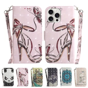 PU Lederhülle Flip Case Handy Tasche Cover Etui für IPhone 16 15 14 13 - Bild 1 von 31