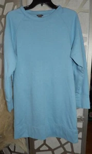 EDDIE BAUER COZY CAMP LIGHT BLUE FLEECE LINED SWEATSHIRT DRESS ( SZ:S) - Picture 1 of 3
