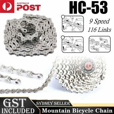 116 Links Bicycle Chain For CN-HC53 LX 9 Speed Deore  Mountain Bike Chains  AU - image 1 of 4