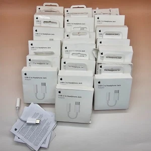 Apple MU7E2AM/A USB-C to 3.5 mm Headphone Jack Adapter Wholesale Lot of 21 OEM - Picture 1 of 3