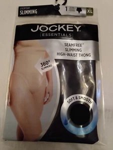 Jockey Essentials Seam-Free Slimming High-Waist Thong XL New Black (Loc. C1) - Picture 1 of 9